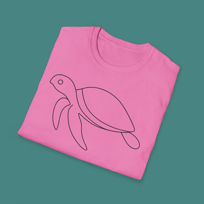Minimalist Line Art Turtle Unisex T-Shirt