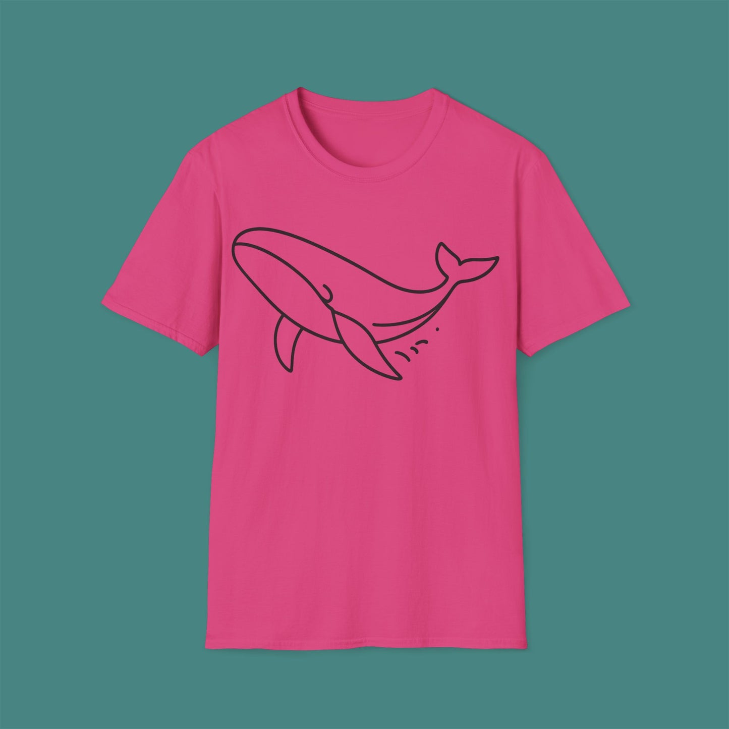Minimalist Line Art Whale Unisex T-Shirt