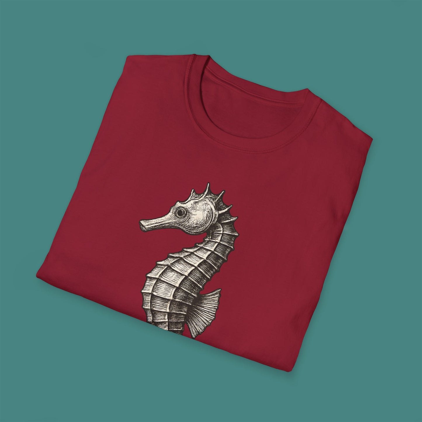 Vintage Etching Seahorse Unisex T-Shirt