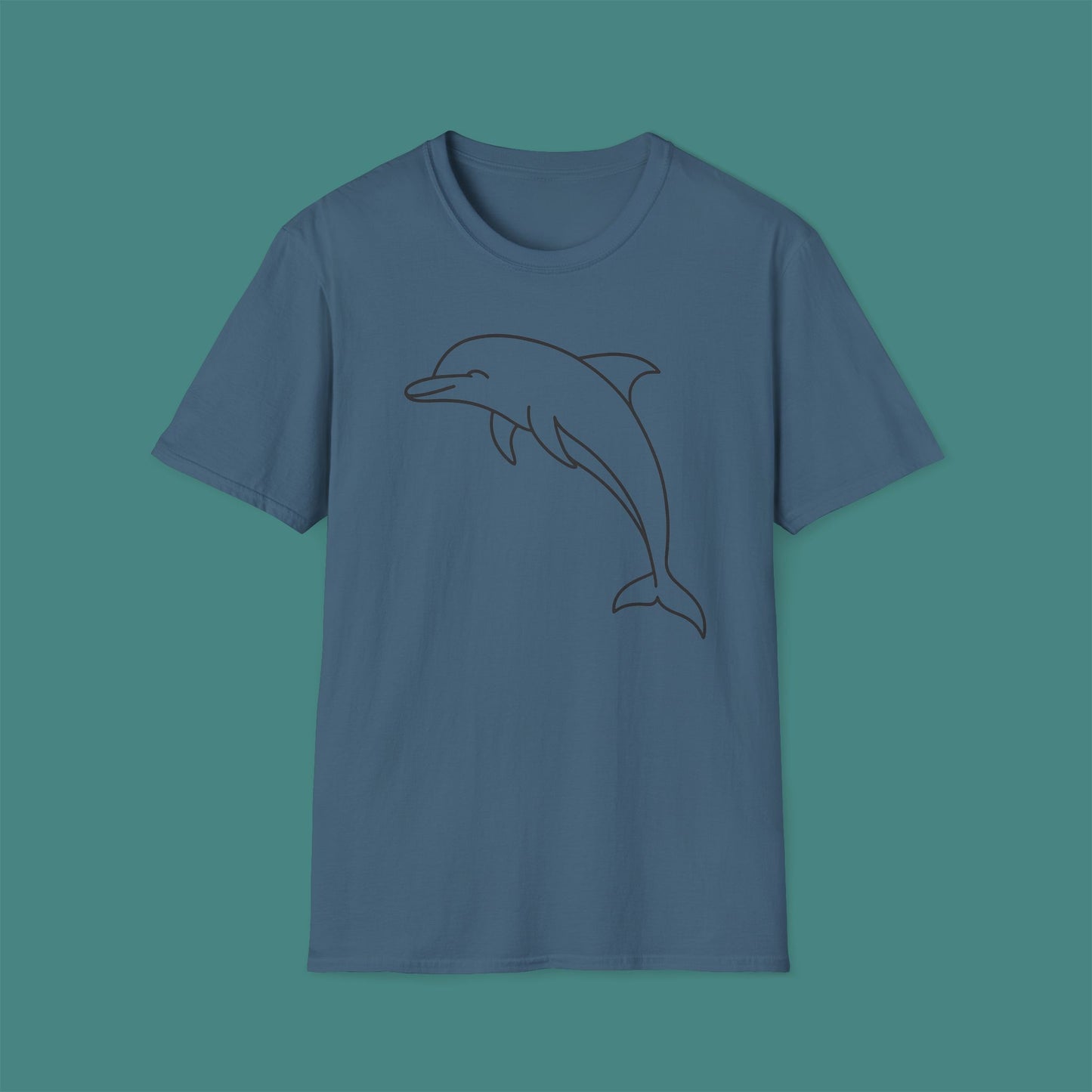 Minimalist Line Art Dolphin Unisex T-Shirt
