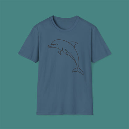 Minimalist Line Art Dolphin Unisex T-Shirt