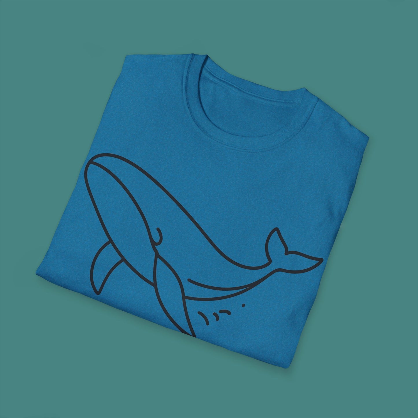 Minimalist Line Art Whale Unisex T-Shirt