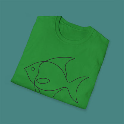 Minimalist Line Art Fish Unisex T-Shirt
