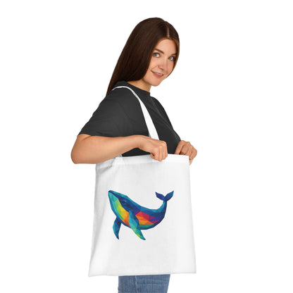 Geometric Polygon Whale Tote Bag
