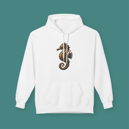 Steampunk Mechanical Seahorse Fleece Unisex Hoodie