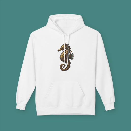 Steampunk Mechanical Seahorse Fleece Unisex Hoodie
