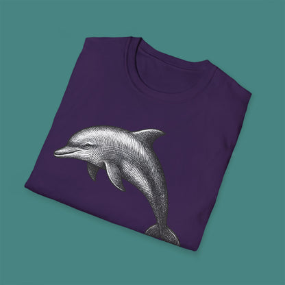 Vintage Etching Dolphin Unisex T-Shirt