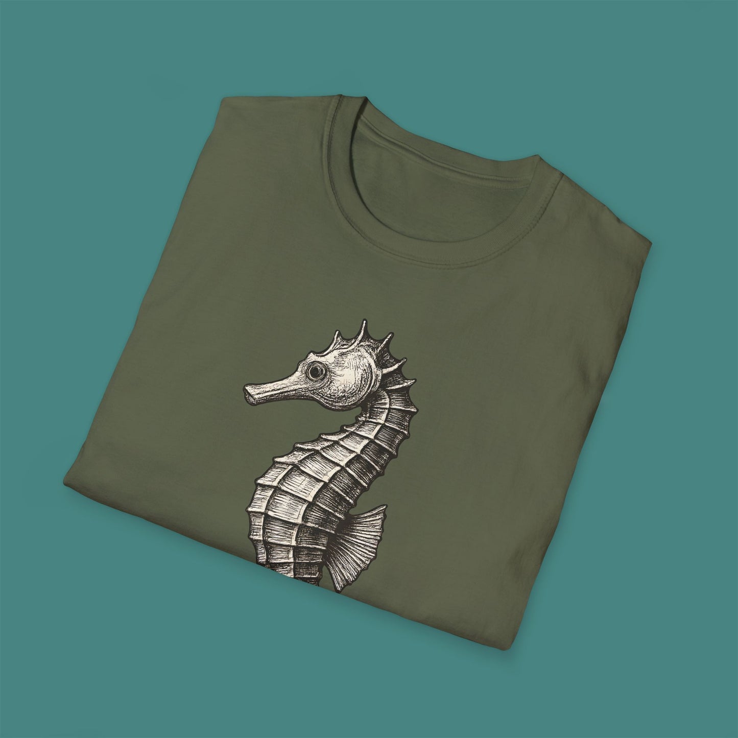 Vintage Etching Seahorse Unisex T-Shirt