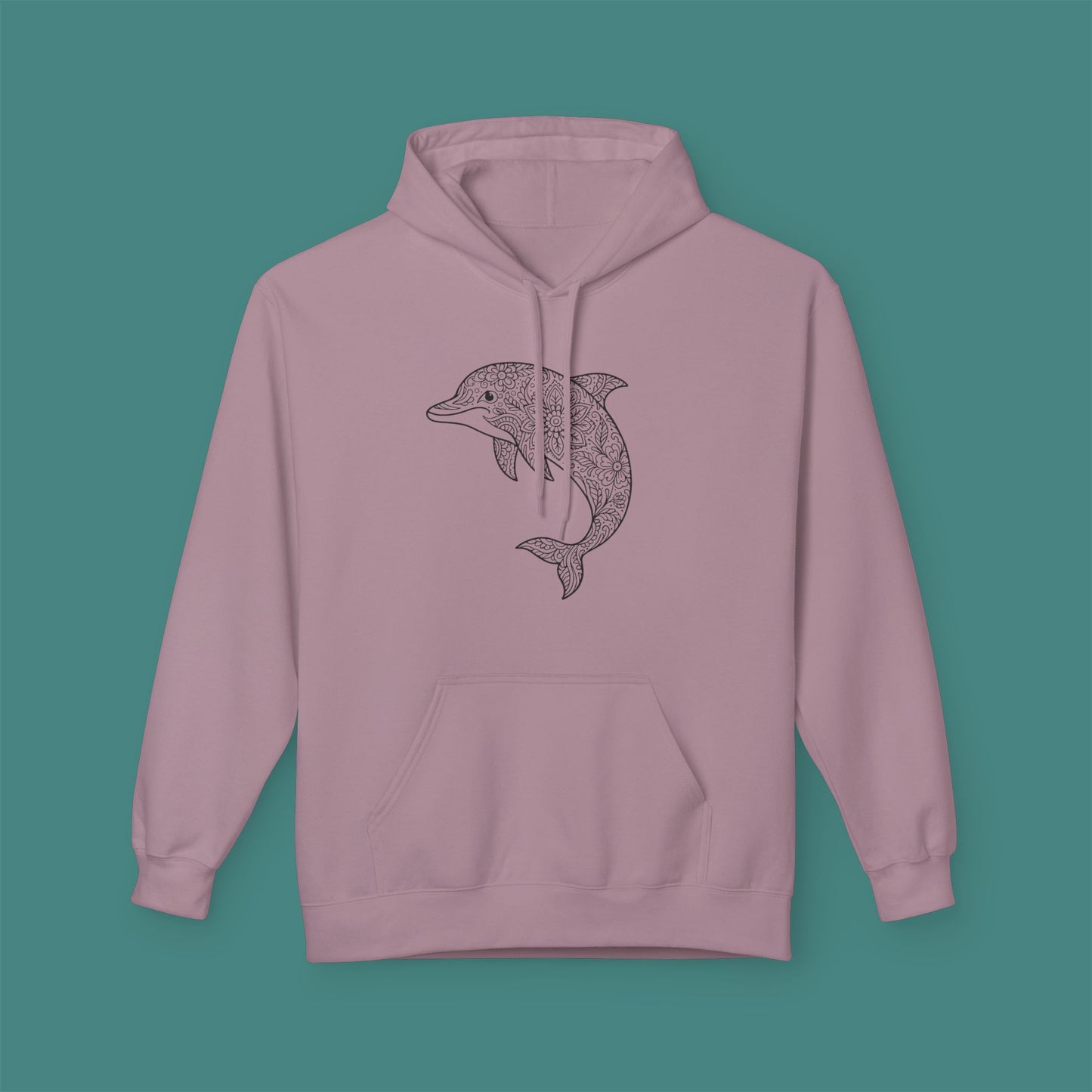 Intricate Mandala Dolphin Fleece Unisex Hoodie