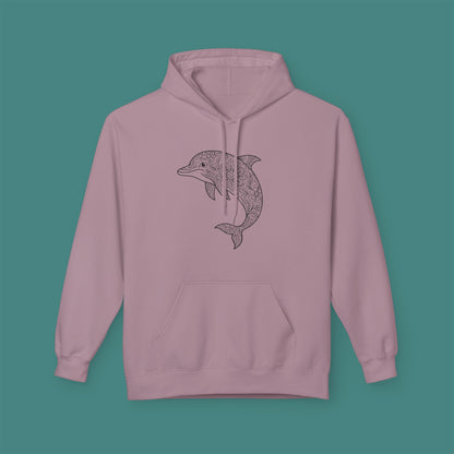 Intricate Mandala Dolphin Fleece Unisex Hoodie