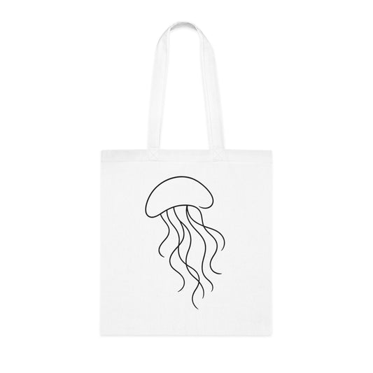 Minimalist Line Art Jellyfish Tote Bag