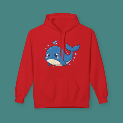 Cartoon Cute Whale Fleece Unisex Hoodie