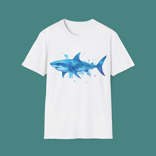 Watercolor Splash Shark Unisex T-Shirt