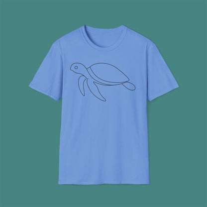 Minimalist Line Art Turtle Unisex T-Shirt