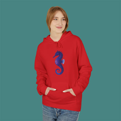 Cosmic Galaxy Seahorse Fleece Unisex Hoodie