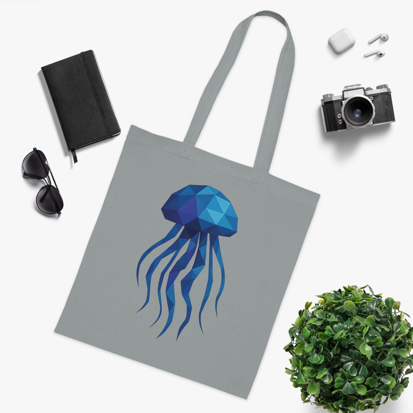 Geometric Polygon Jellyfish Tote Bag