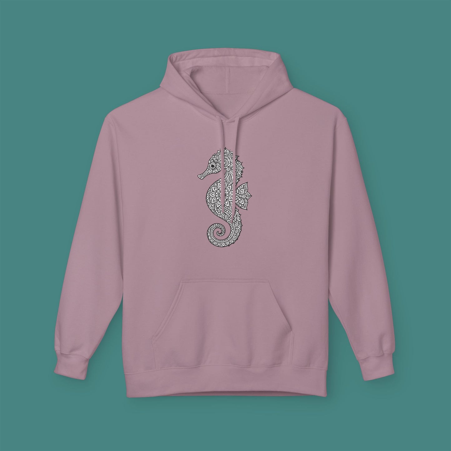 Intricate Mandala Seahorse Fleece Unisex Hoodie