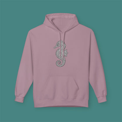 Intricate Mandala Seahorse Fleece Unisex Hoodie
