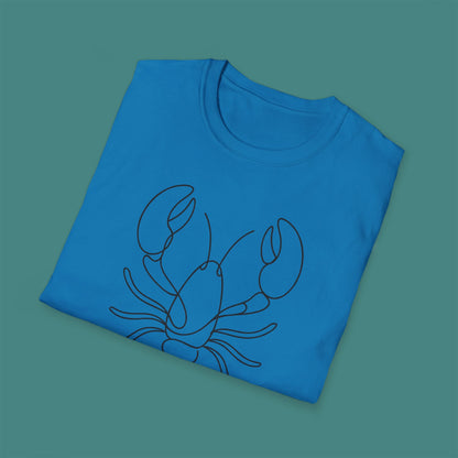 Minimalist Line Art Lobster Unisex T-Shirt
