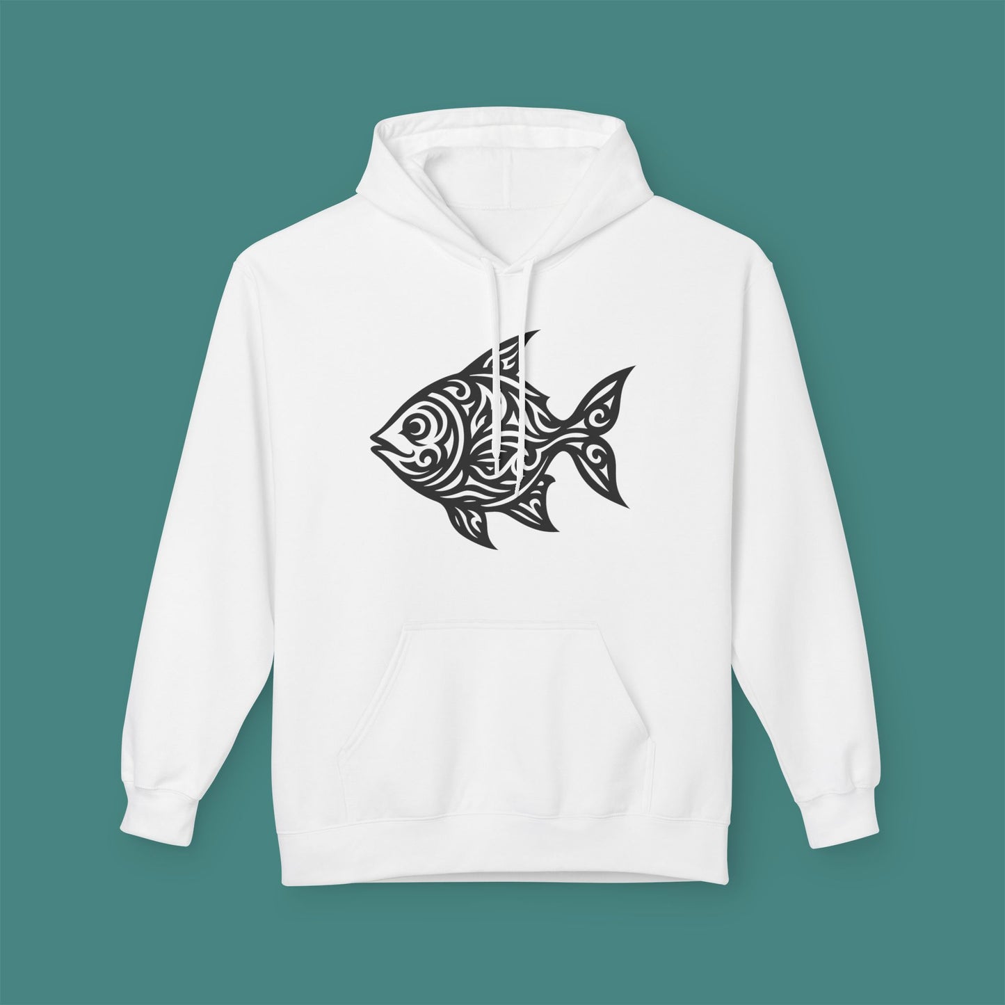 Tribal Tattoo Fish Fleece Unisex Hoodie