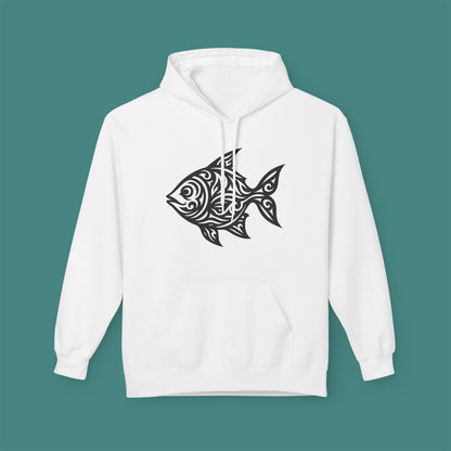 Tribal Tattoo Fish Fleece Unisex Hoodie