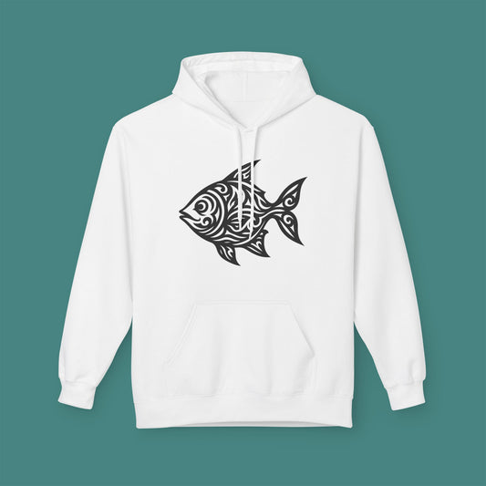 Tribal Tattoo Fish Fleece Unisex Hoodie