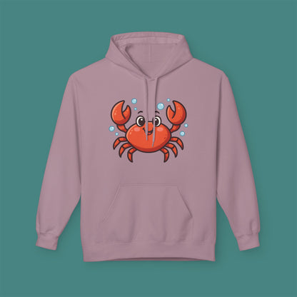 Cartoon Cute Crab Fleece Unisex Hoodie