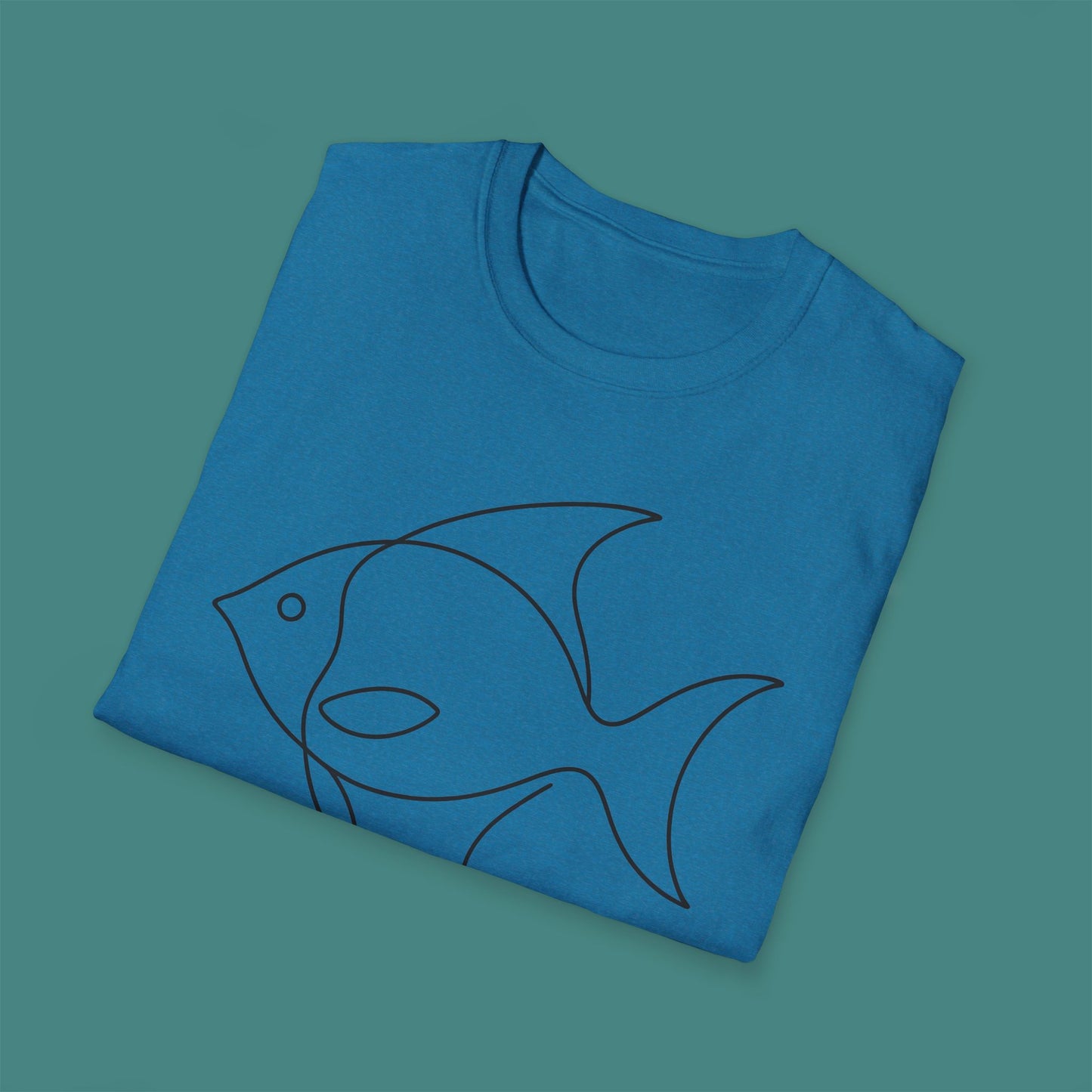 Minimalist Line Art Fish Unisex T-Shirt