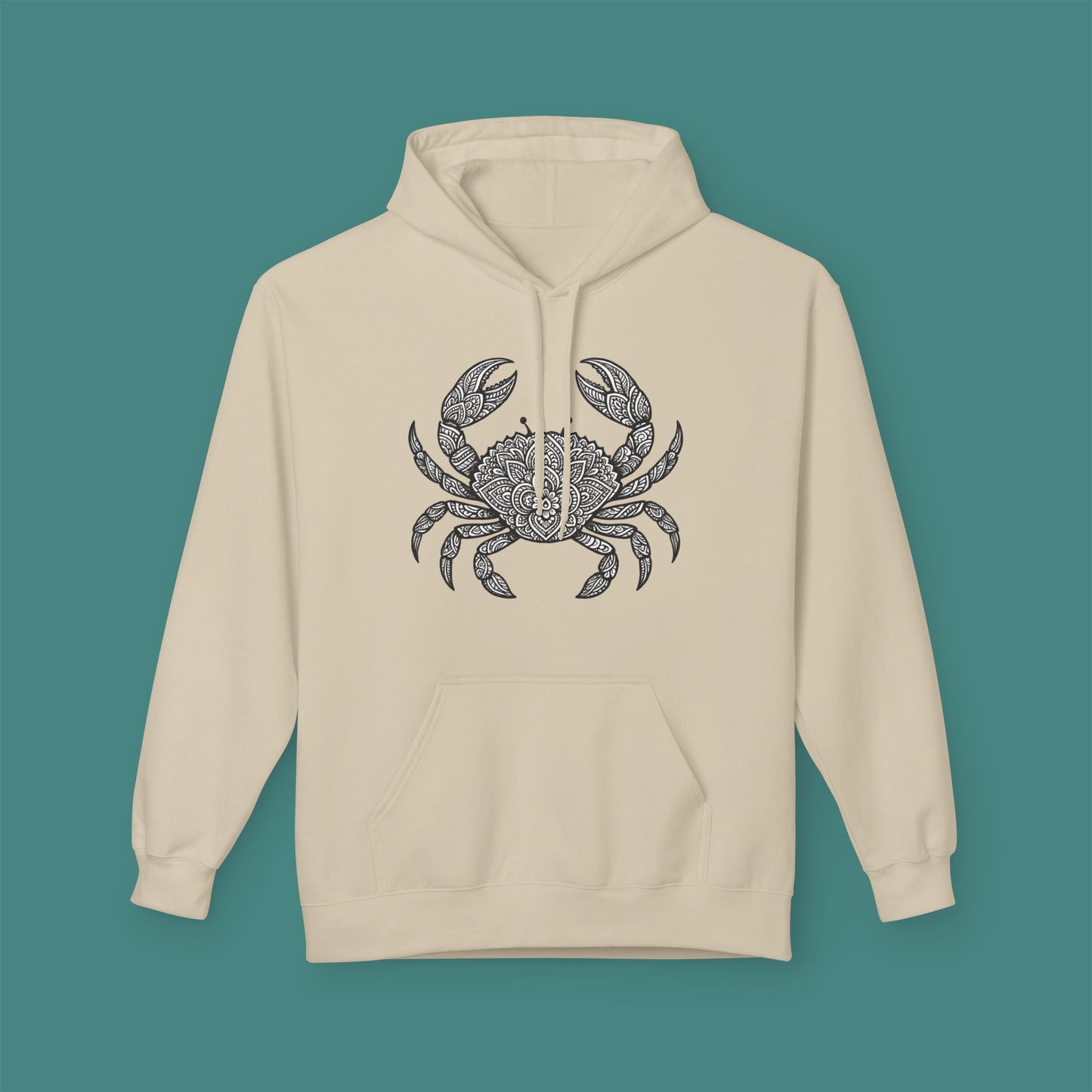 Intricate Mandala Crab Fleece Unisex Hoodie