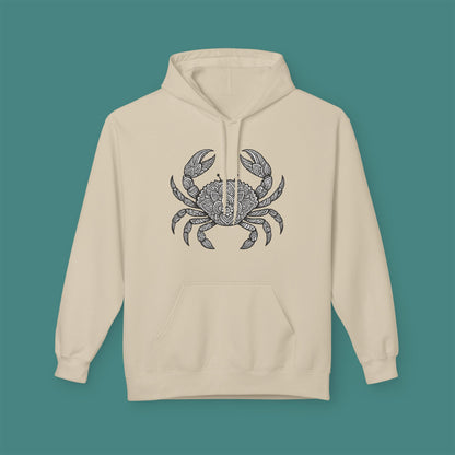Intricate Mandala Crab Fleece Unisex Hoodie