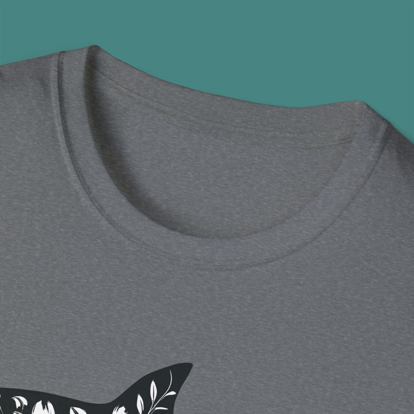 Floral Shark Silhouette Unisex T-Shirt