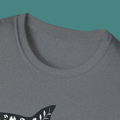 Floral Shark Silhouette Unisex T-Shirt