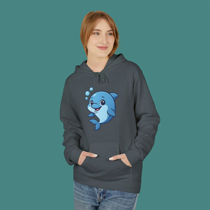 Cartoon Cute Dolphin Fleece Unisex Hoodie