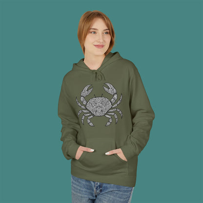 Intricate Mandala Crab Fleece Unisex Hoodie