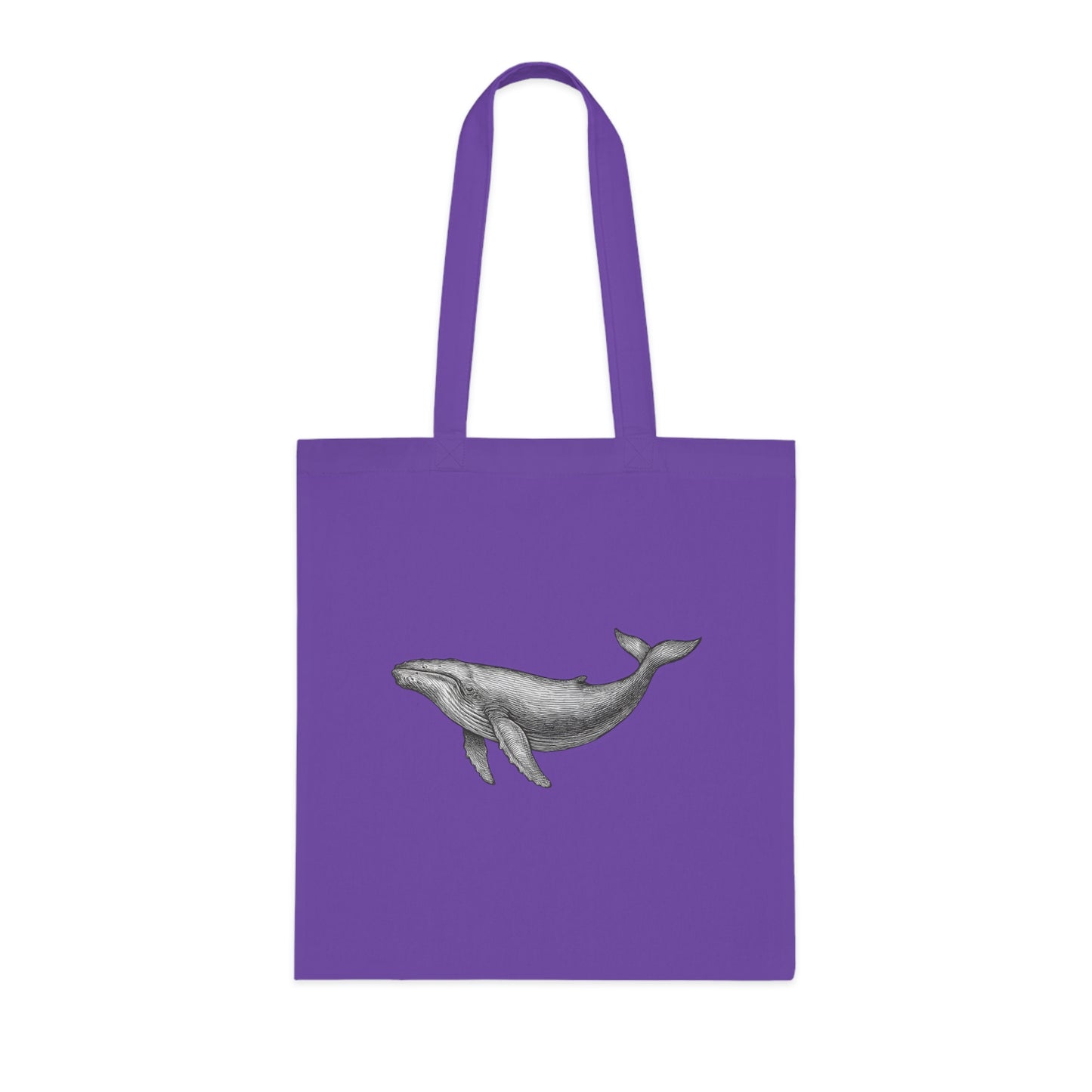 Vintage Etching Whale Tote Bag