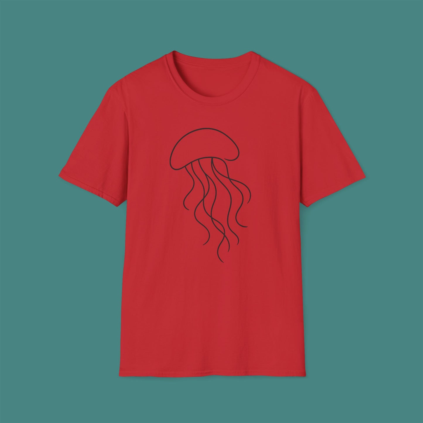 Minimalist Line Art Jellyfish Unisex T-Shirt