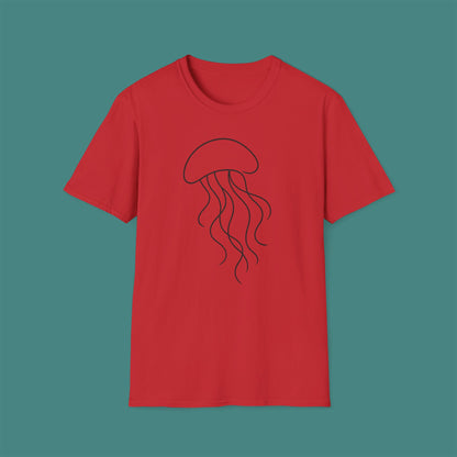 Minimalist Line Art Jellyfish Unisex T-Shirt