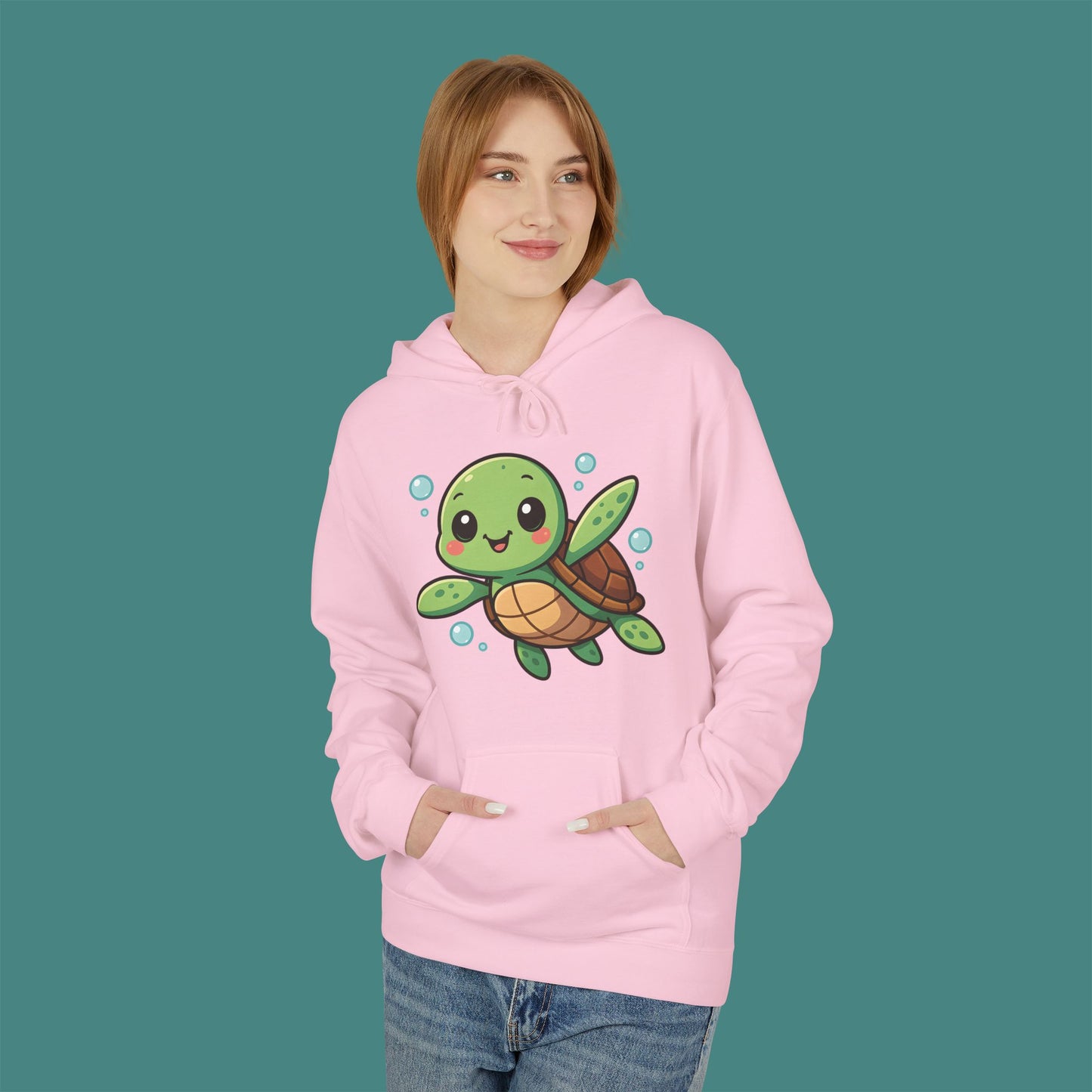 Cartoon Cute Turtle Fleece Unisex Hoodie