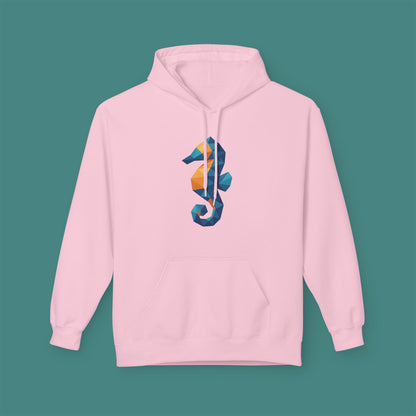 Geometric Polygon Seahorse Fleece Unisex Hoodie