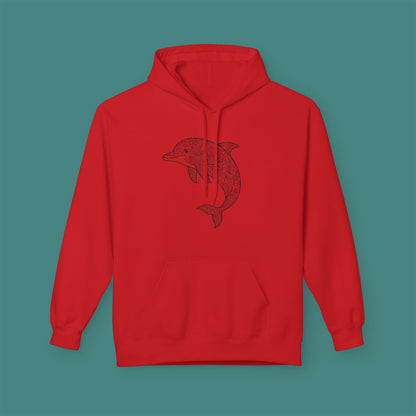 Intricate Mandala Dolphin Fleece Unisex Hoodie
