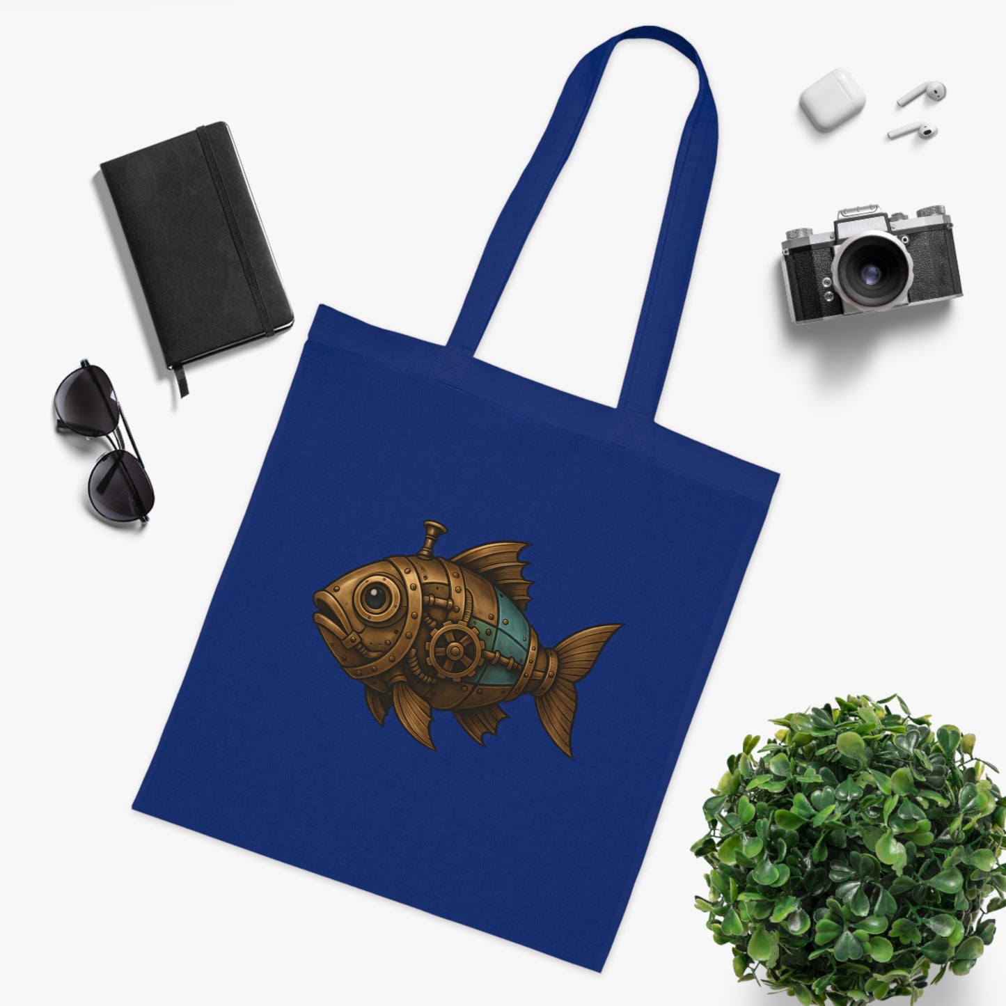 Steampunk Mechanical Fish Tote Bag