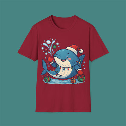 Christmas Whale Unisex T-Shirt