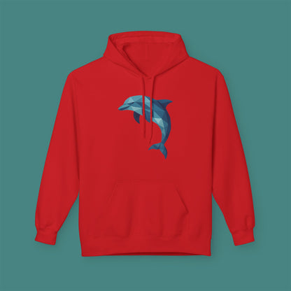 Geometric Polygon Dolphin Fleece Unisex Hoodie