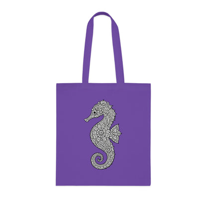 Intricate Mandala Seahorse Tote Bag