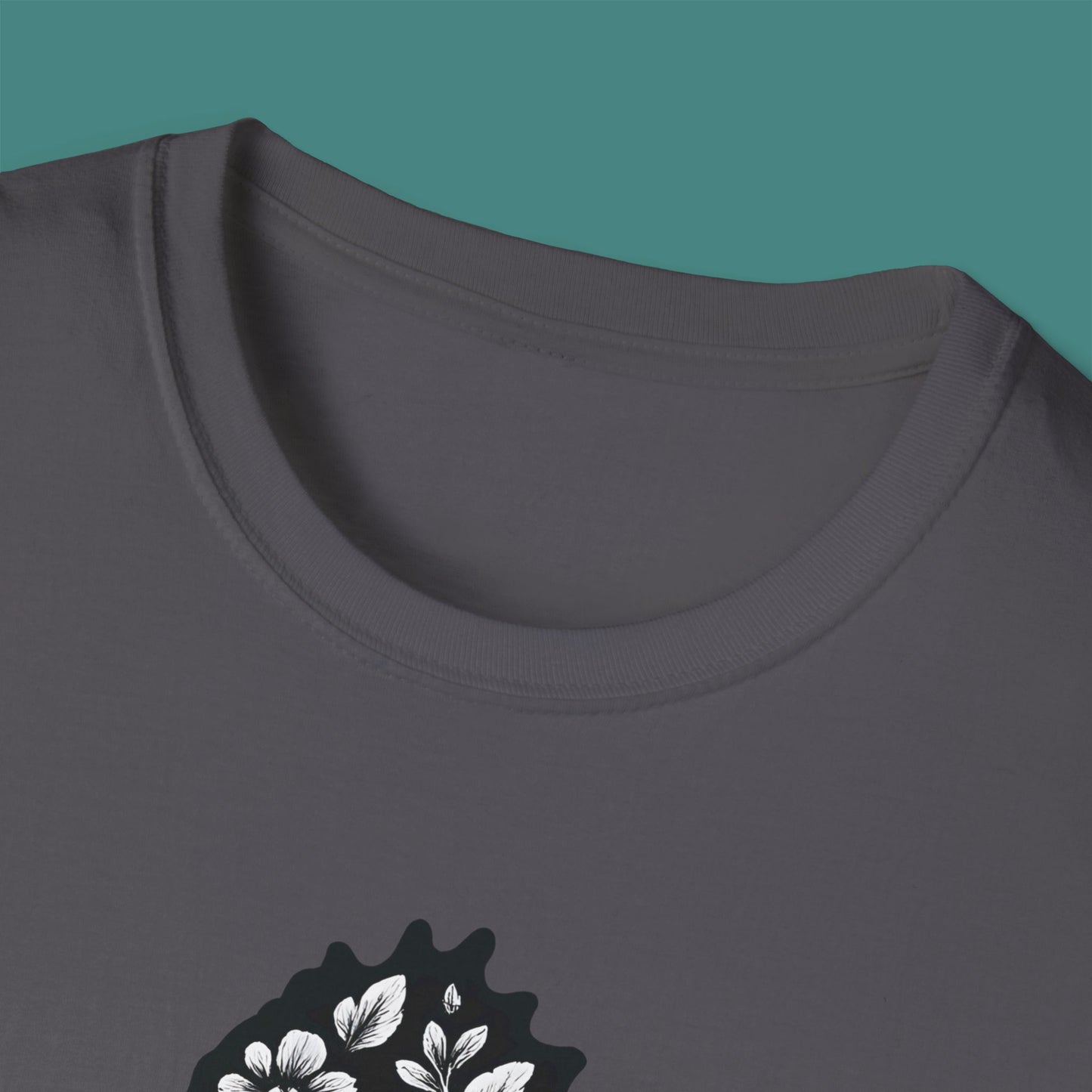 Floral Seahorse Silhouette Unisex T-Shirt