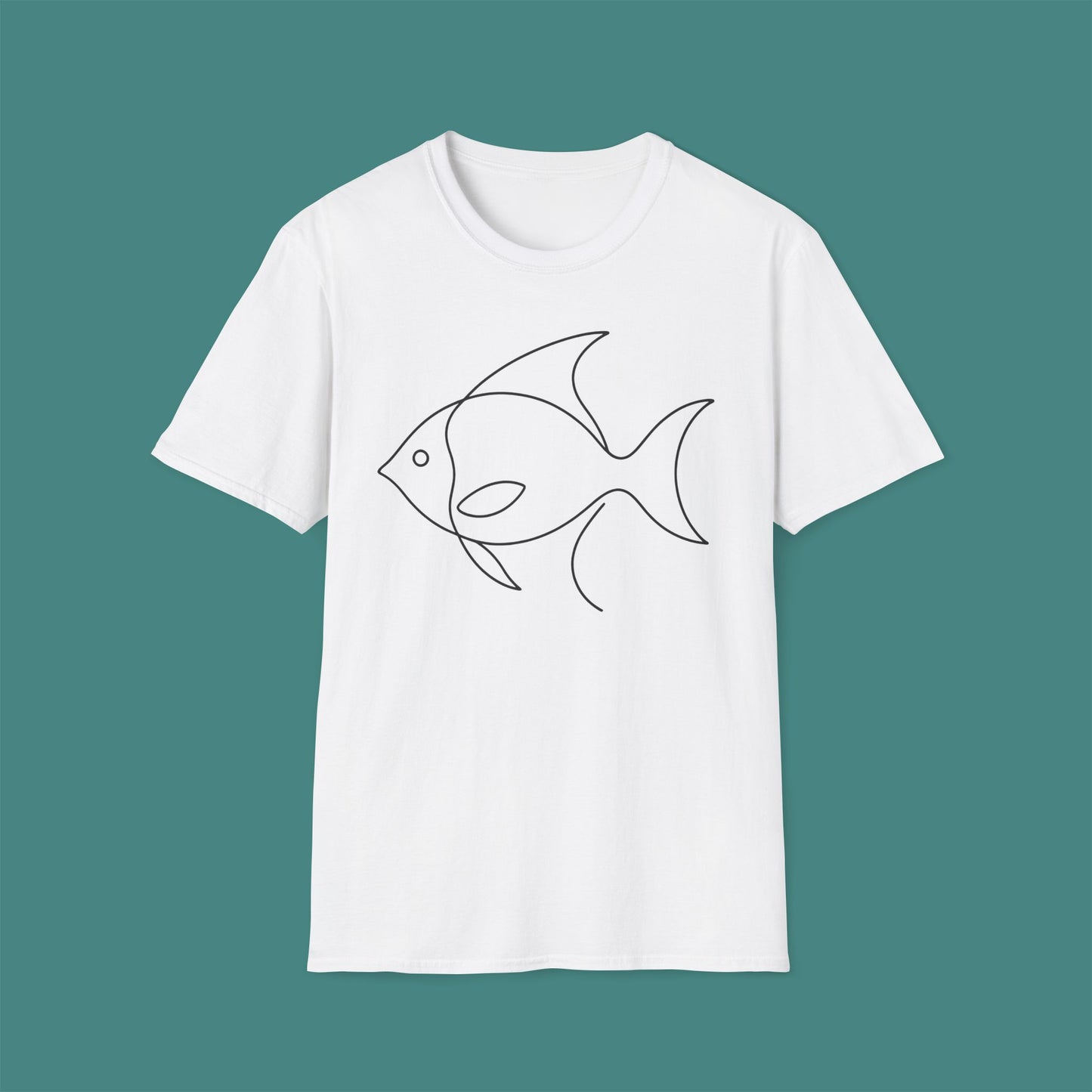 Minimalist Line Art Fish Unisex T-Shirt