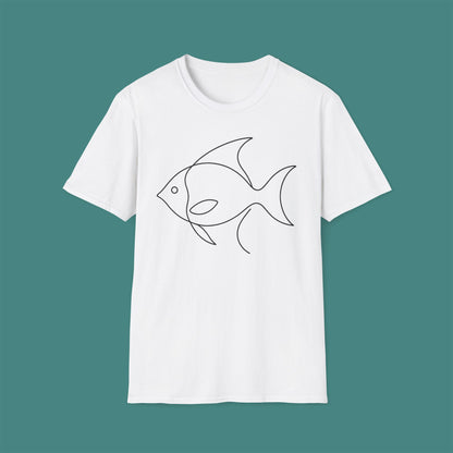 Minimalist Line Art Fish Unisex T-Shirt