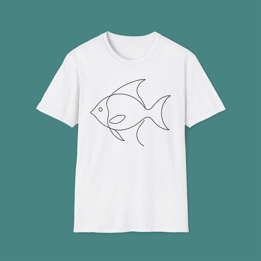 Minimalist Line Art Fish Unisex T-Shirt