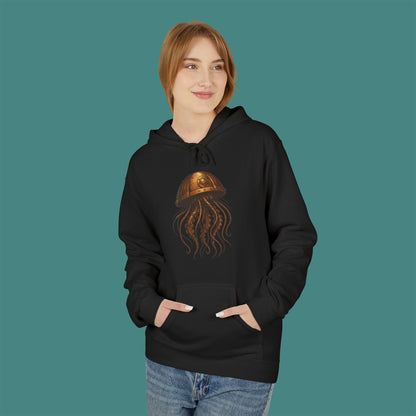 Steampunk Mechanical Jellyfish Fleece Unisex Hoodie