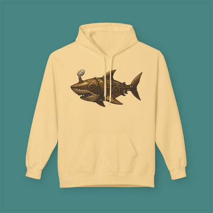Steampunk Mechanical Shark Fleece Unisex Hoodie